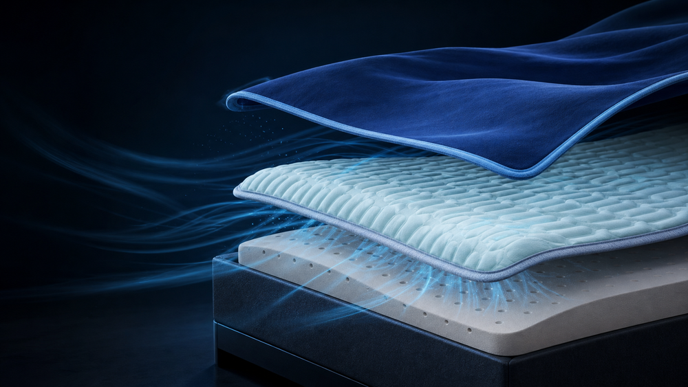 Glacio cooling blanket layers with airflow